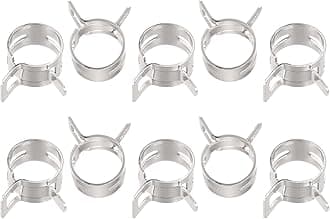 sourcing map 10pcs 15mm Spring Band Type Action Fuel/Silicone Vacuum Hose Pipe Clamp Low Pressure Air Clip Clamp, Nickel Plated