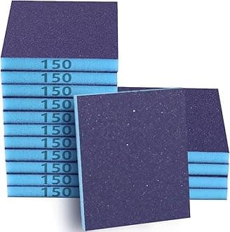 16 Pack 150 Grits Sanding Sponge Medium Sanding Block, Washable and Reusable Wet Dry Sandpaper Block Sandpaper Sponge for Wood Metal FurniturePaint and Drywall