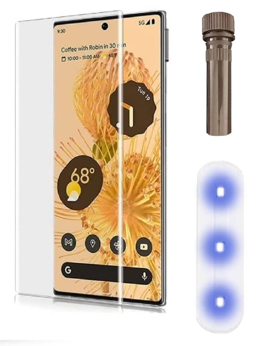 Ultra Premium Original Uv Curved Full Screen Protector Tempered Glass For Google Pixel 6 Pro 5G Cellphone | With 3D Curved Full Screen Coverage And Installation Kit