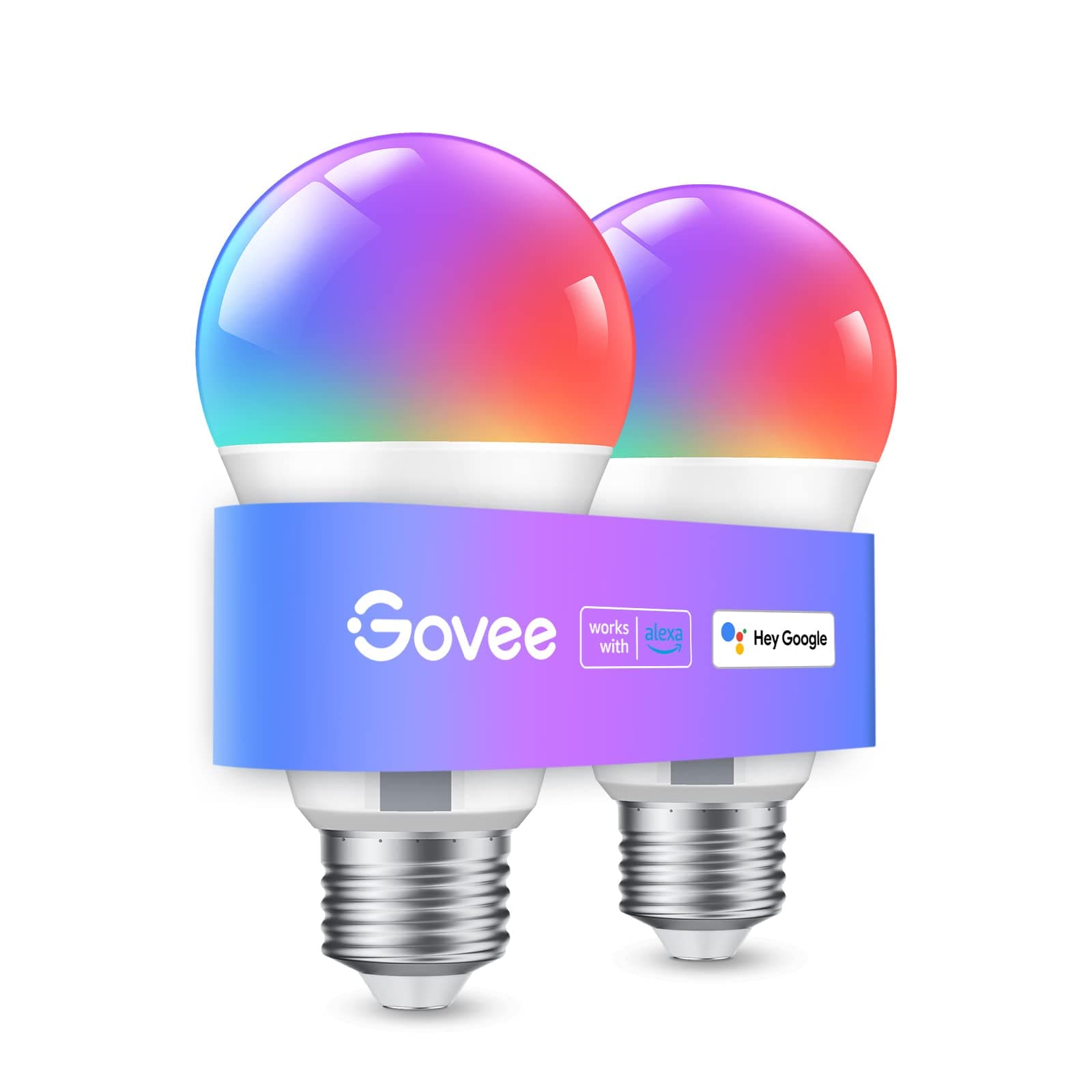 Smart Light Bulbs, WiFi & Bluetooth Color Changing Light Bulbs, Music Sync, 16 Million DIY Colors RGBWW Color Lights Bulb, Work with Alexa, Google Assistant Home App, 800 Lumen, 2 Pack