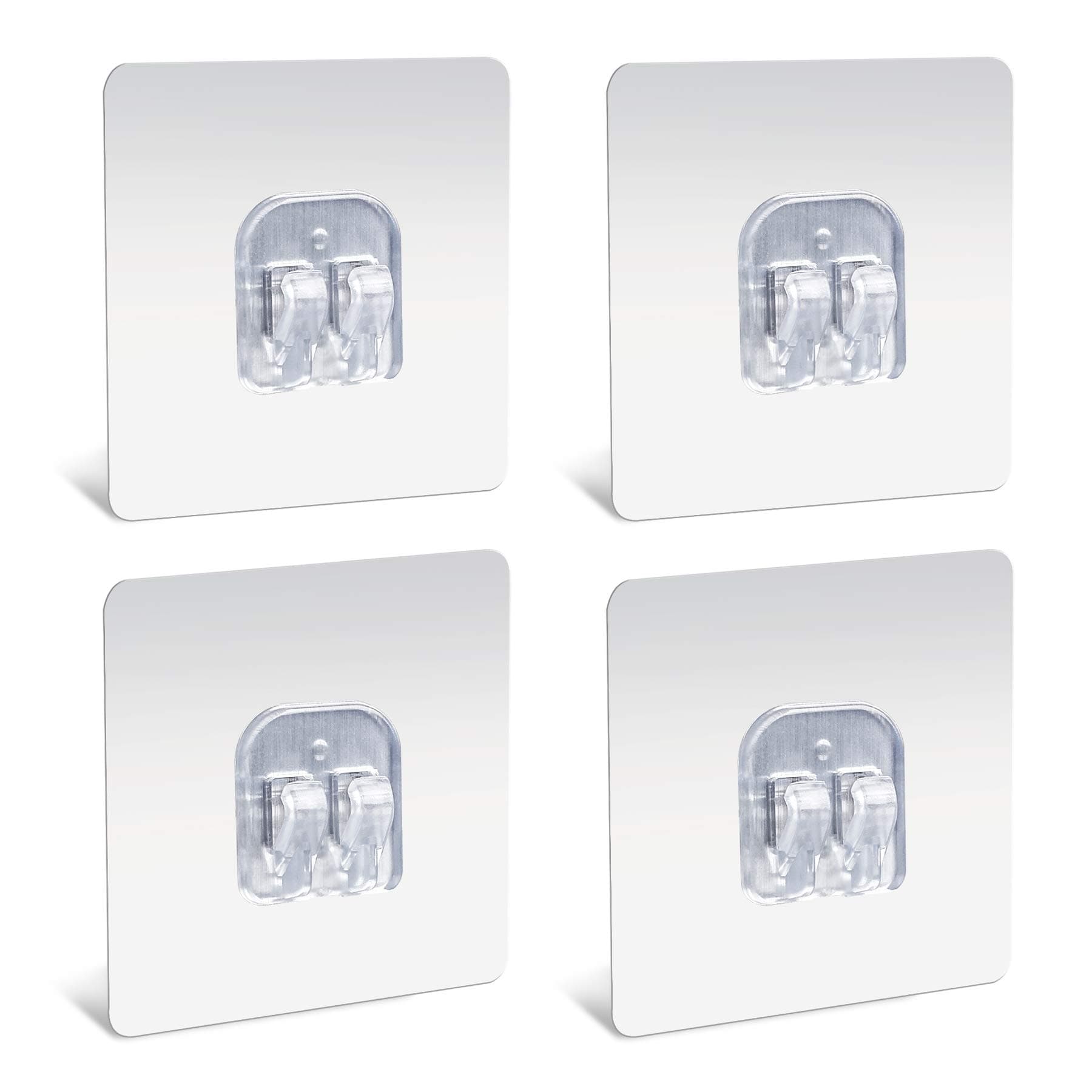 YeeBeny Plastic Strong Self Adhesive Magic Sticker - Bathroom and Kitchen Hanging Racks Magic Sticker, Tissue Towel and Shelf Rack Hanging Adhesive Sticker - Only Sticker (8cm), Silver