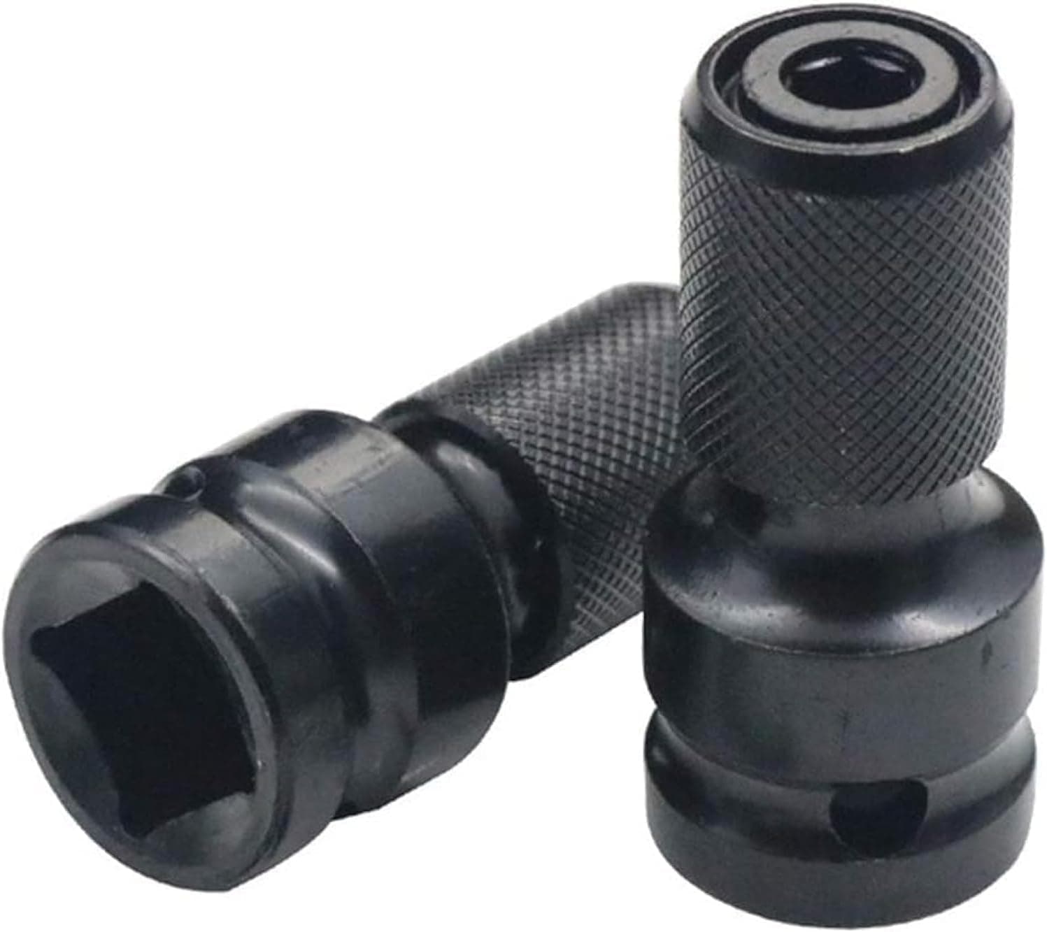 2 PCS 1/2 inch Square Drive to 1/4 inch Hex Female Socket Adapter Converter Chuck Adapter for Impact Air and Electric Wrench