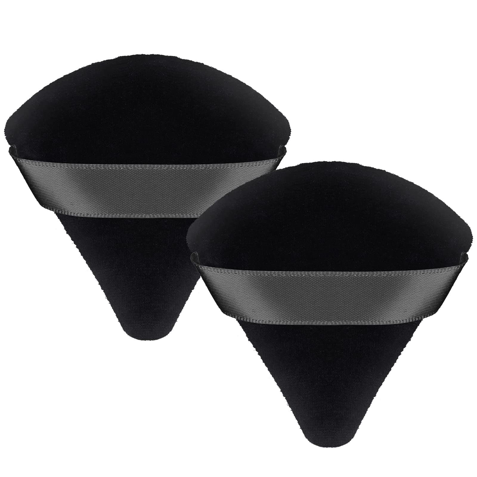 Patelai 2 Pcs Powder Puff Makeup Puff Triangle Soft Powder Sponge Reusable Triangle Sponges with Strap for Cosmetic Foundation Wet Dry Makeup(Black)