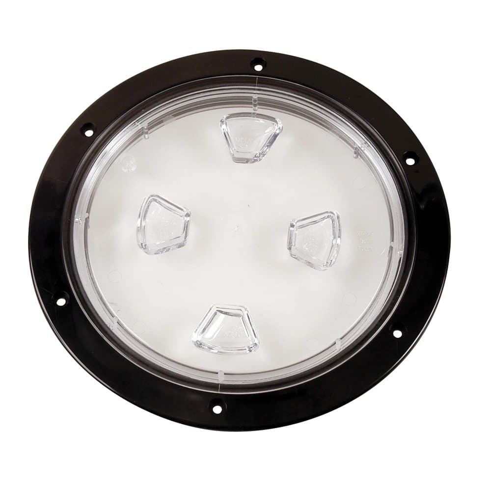 Beckson 8" Clear Center Screw-Out Deck Plate-Black