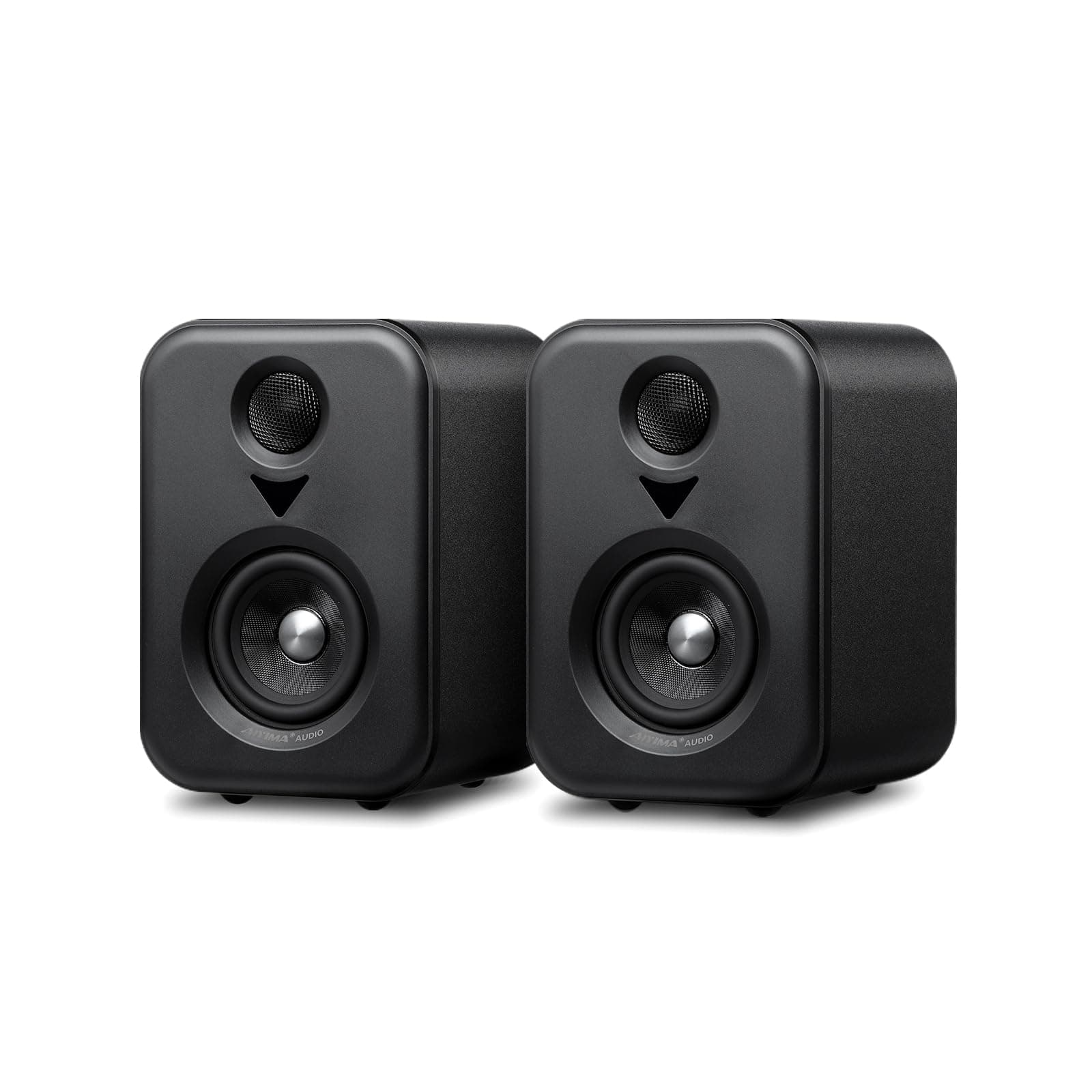 AIYIMA S400 80W HiFi Bluetooth Active Library Speaker with 2.0 Channel Drivers 4" Optical/RCA Output for Home Theater and Studios