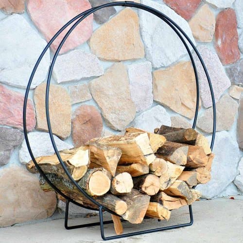 36'' Wrought Iron Hoop Firewood Rack