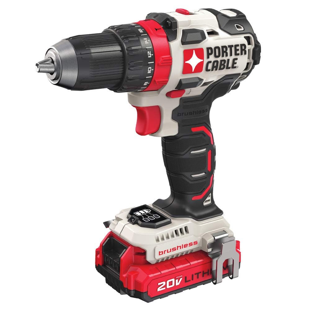 20V MAX Cordless Drill Driver Kit with 2 Batteries and Charger, 1/2 Inch (PCCK607LB)