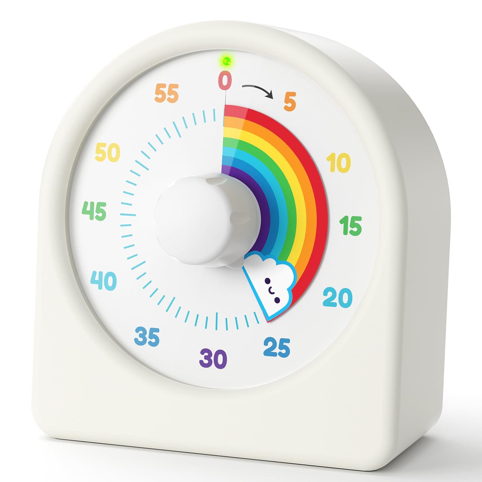 Visual Timer for Kids, Rechargeable Visual Pomodoro Countdown Kids Timer Clock 'Rainbow' Design and Magnetic Back, Time Management Tool for Teaching
