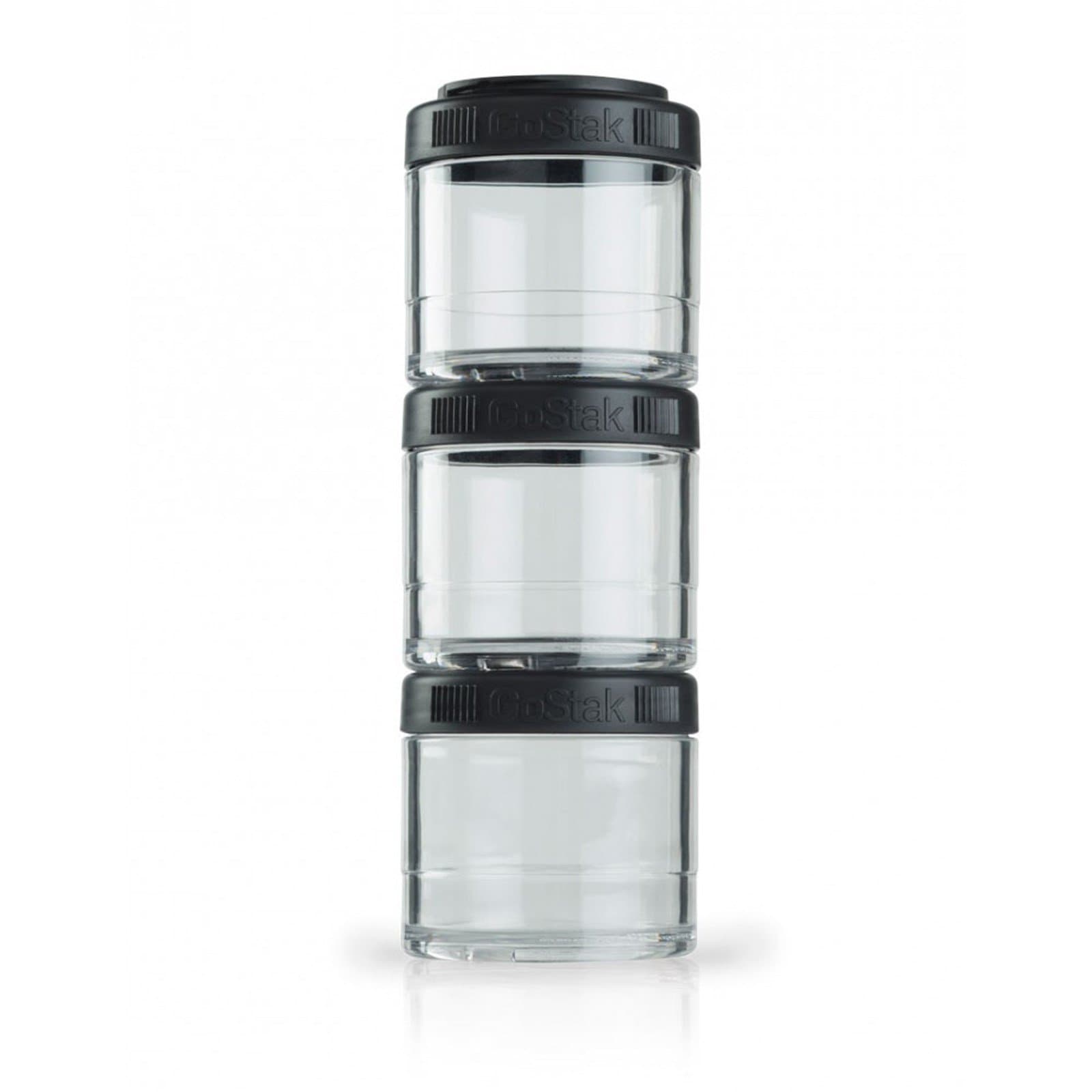 GoStak, Portable Stackable Containers, Black, 3 Pack, 100 cc Each - 2pc