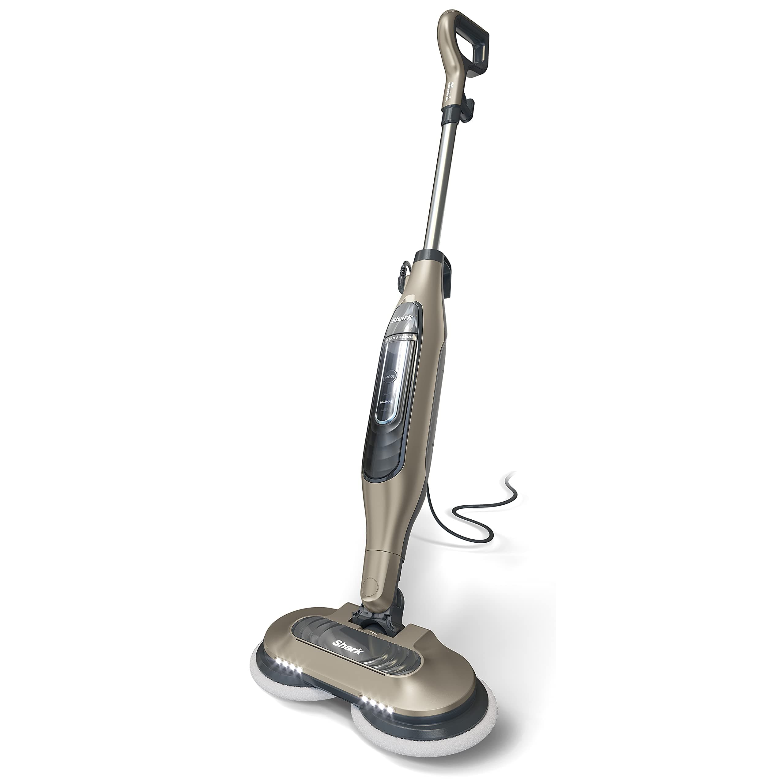 S7001 Mop, Scrub & Sanitize at The Same Time, Designed for Hard Floors, with 4 Dirt Grip Soft Scrub Washable Pads, 3 Steam Modes & LED Headlights, Gold