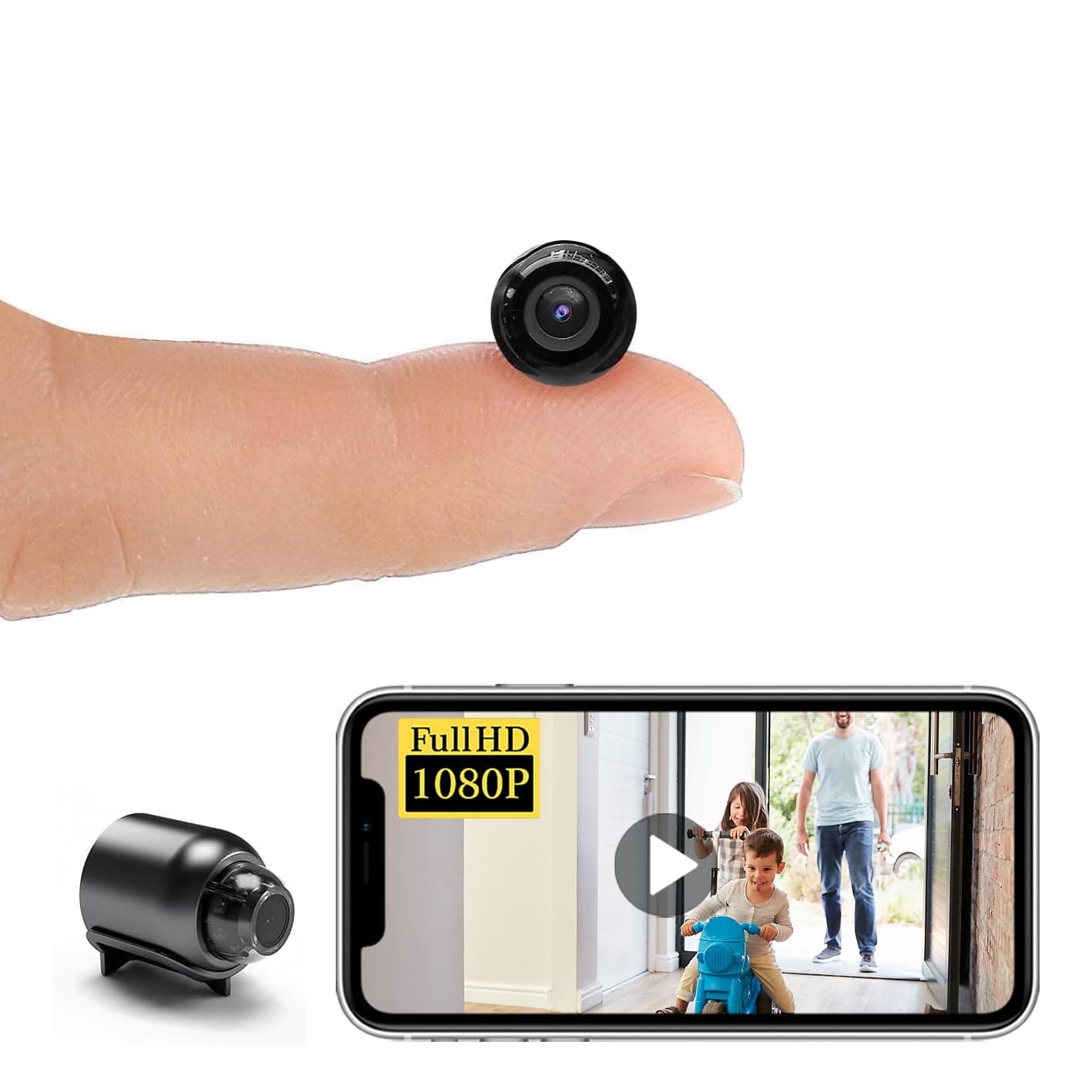 New Smallest Wireless WiFi Camera,HD1080P Mini Concealed Camera Detector,Portable Baby Monitor,Pet Camera Nanny Cam with Night Vision,Motion Detection,Cloud Storage for Security with iOS Android APP