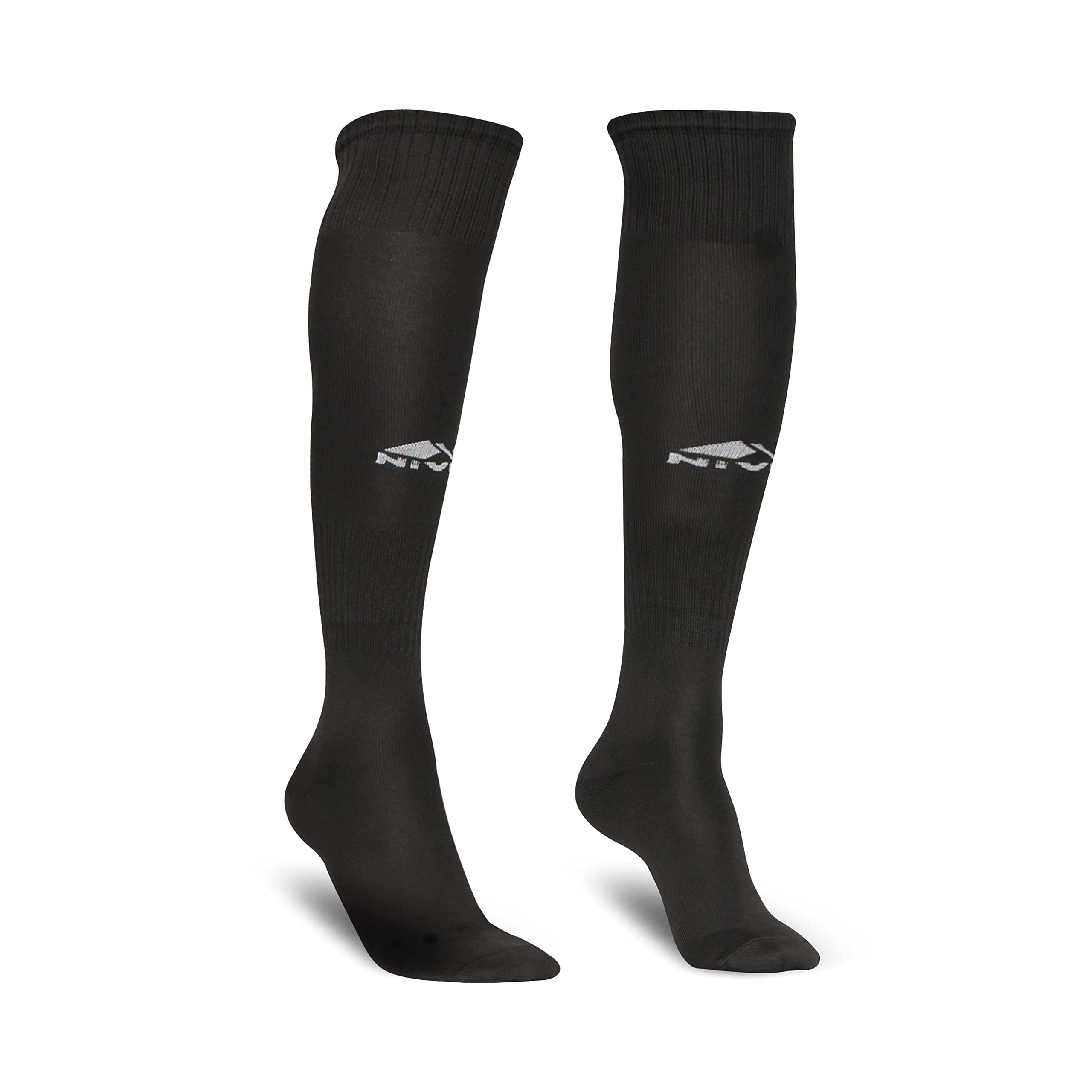 Nivia Plain Encounter Stockings (M, Black) - Polyester Blend, Knee Length, Unisex, Pack of 1