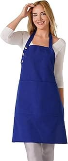 TOSHE Kitchen Apron Waterdrop Resistant Cotton Apron with adjustable Aprons for Women with Pockets 12 Color option Cooking