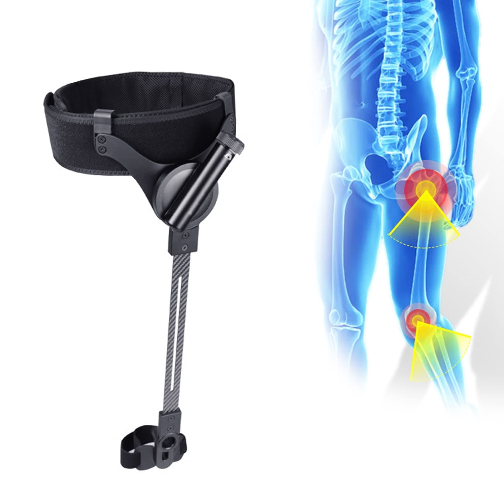 Lightweight Upright Walker, Bionic Body Power Walkers Mobility Walking Leg Training Aids Portable Mobility Walking Aids for Disabled Elderly (Color : Left, Size : M)