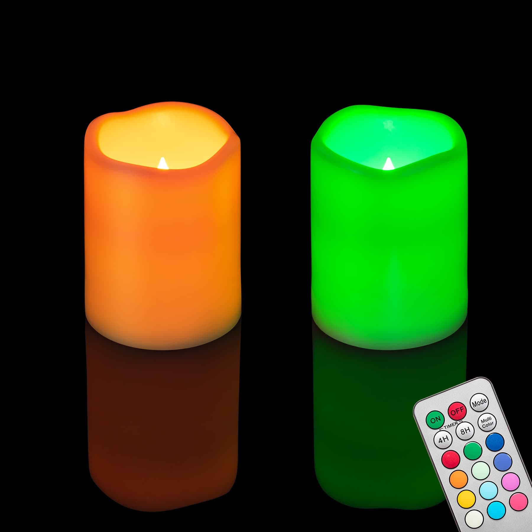 3" x 4" Flameless Colored Candles
