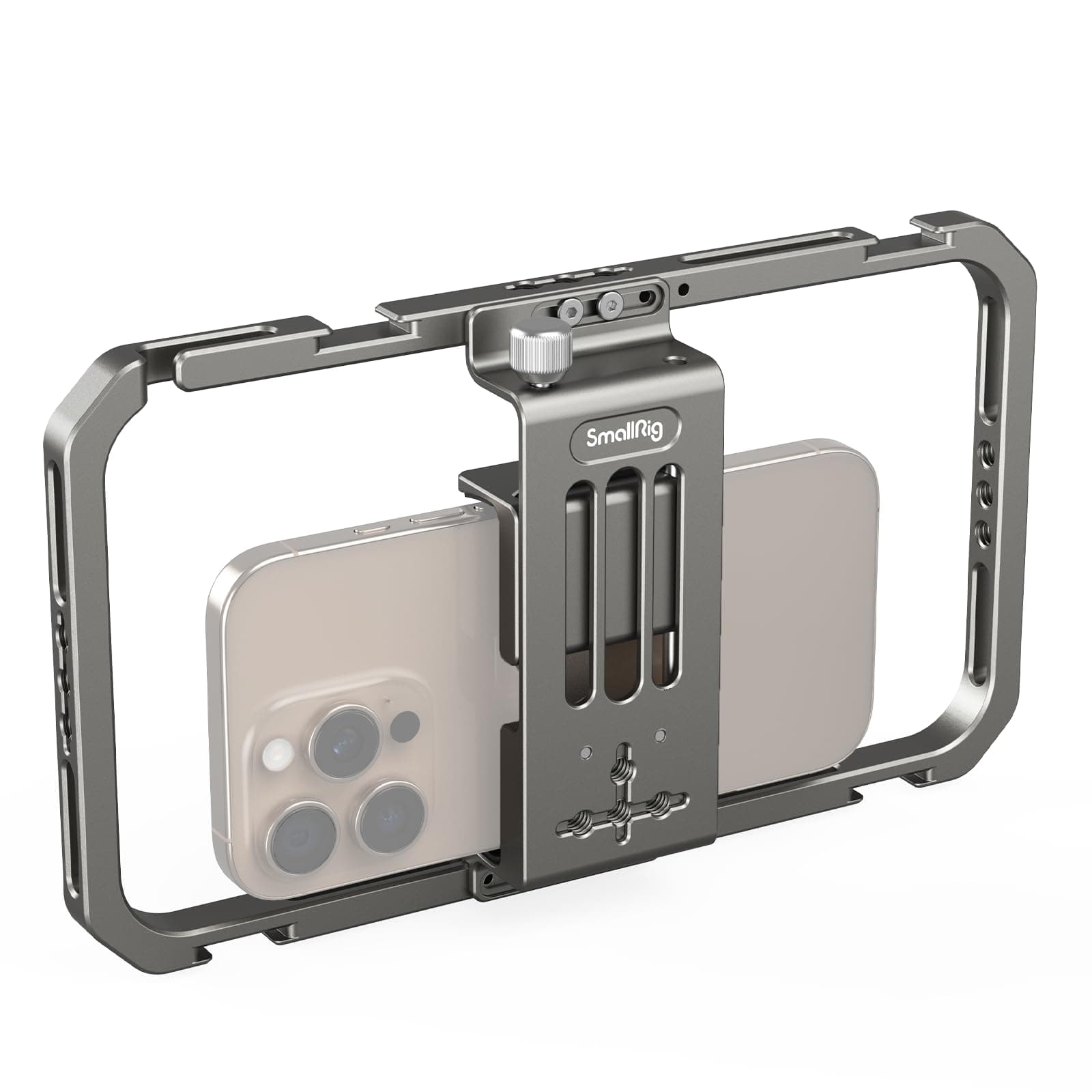 SmallRig Universal Smartphone Video Rig for iPhone 17 16 15 14 for Samsung, Filmmaking Vlogging Rig Aluminium Alloy Phone Video Cage Grip with Cold Shoe Mount for Videomaker Videographer