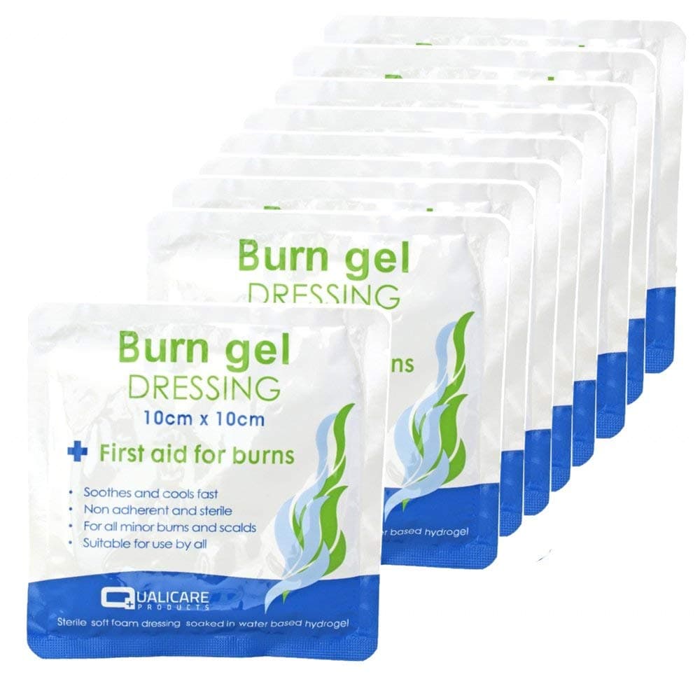 SHB First Aid Burn Gel Dressing 10cm x 10cm Medium Size - Emergency Burncare for Scolds & Burns Pack of 1