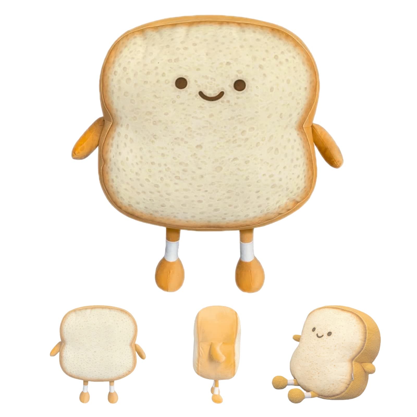 Toast Bread Pillow,Soft Plush Toy, Funny Bread Shape Plush Toy Pillow,Doll Toy 3D Throw Pillow Cartoon Toy,Stuffed Plush Toast Sofa Pillow（19×18×3cm）