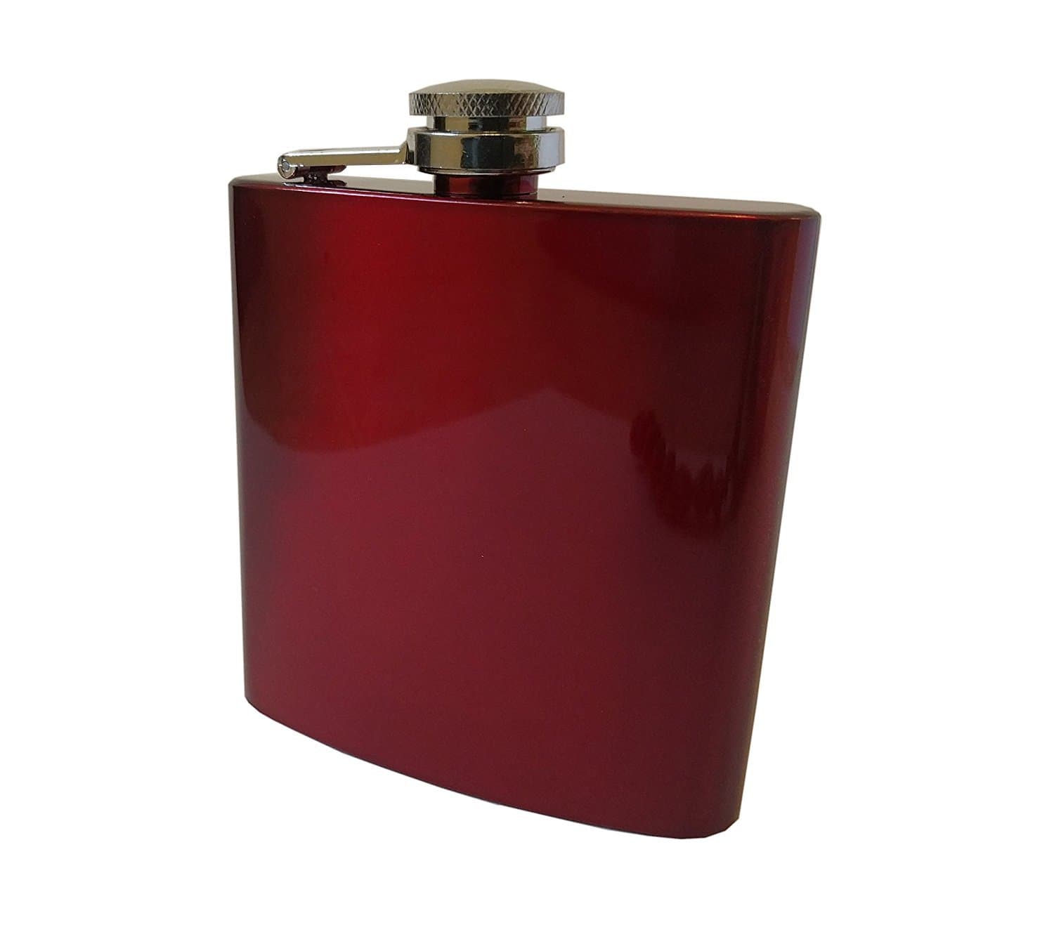 Red Hip Flask, 6oz, Stainless Steel