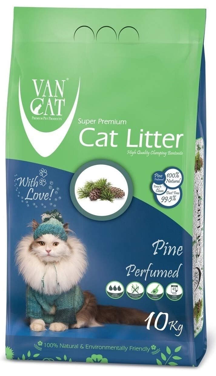 White Bentonite Clumping Cat Litter Pine 10K Compact