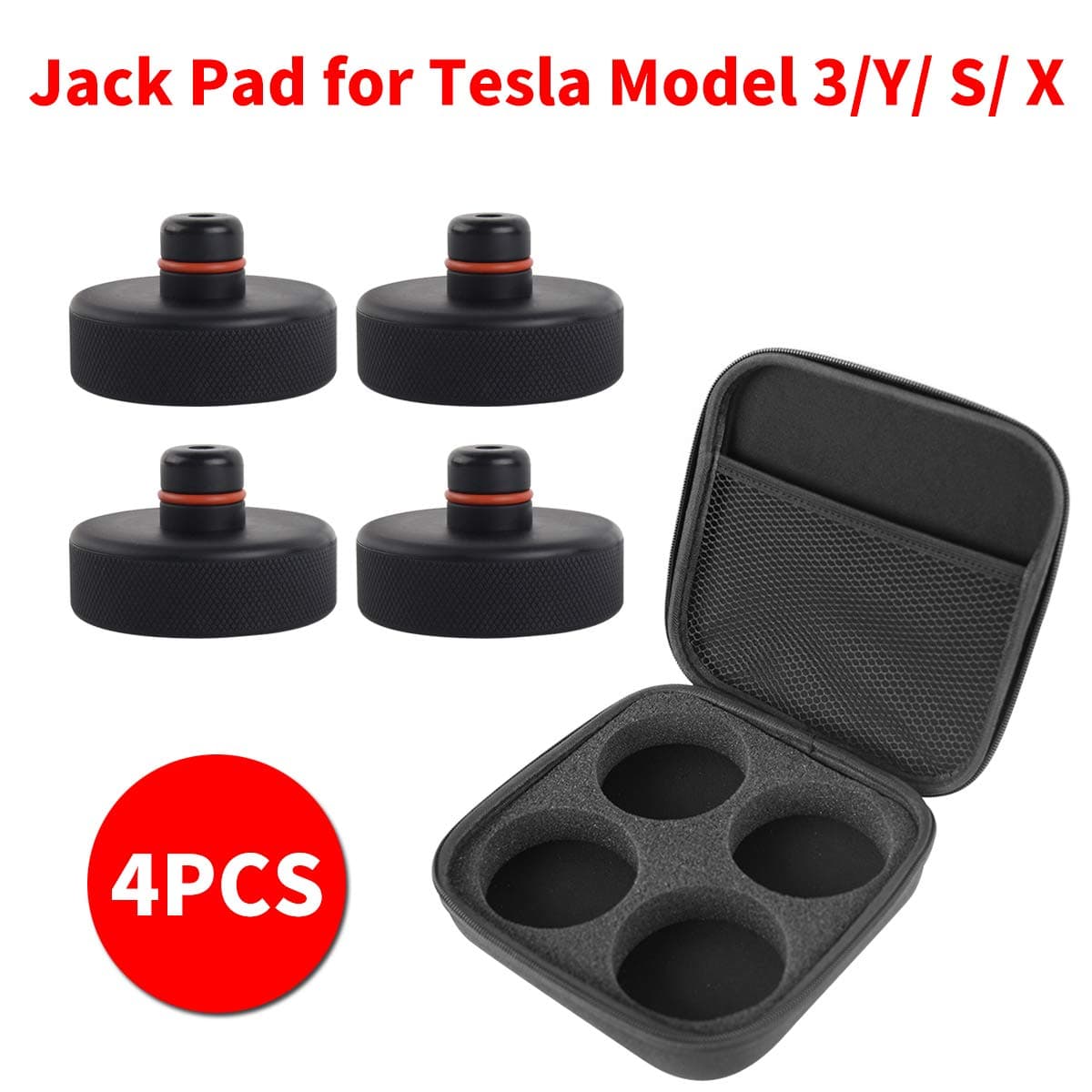 for Tesla Model 3 Y S X Lifting Jack Pad Pucks Jack Point Pad Adapter Floor Jack Accessories with Storage Box(4pcs)