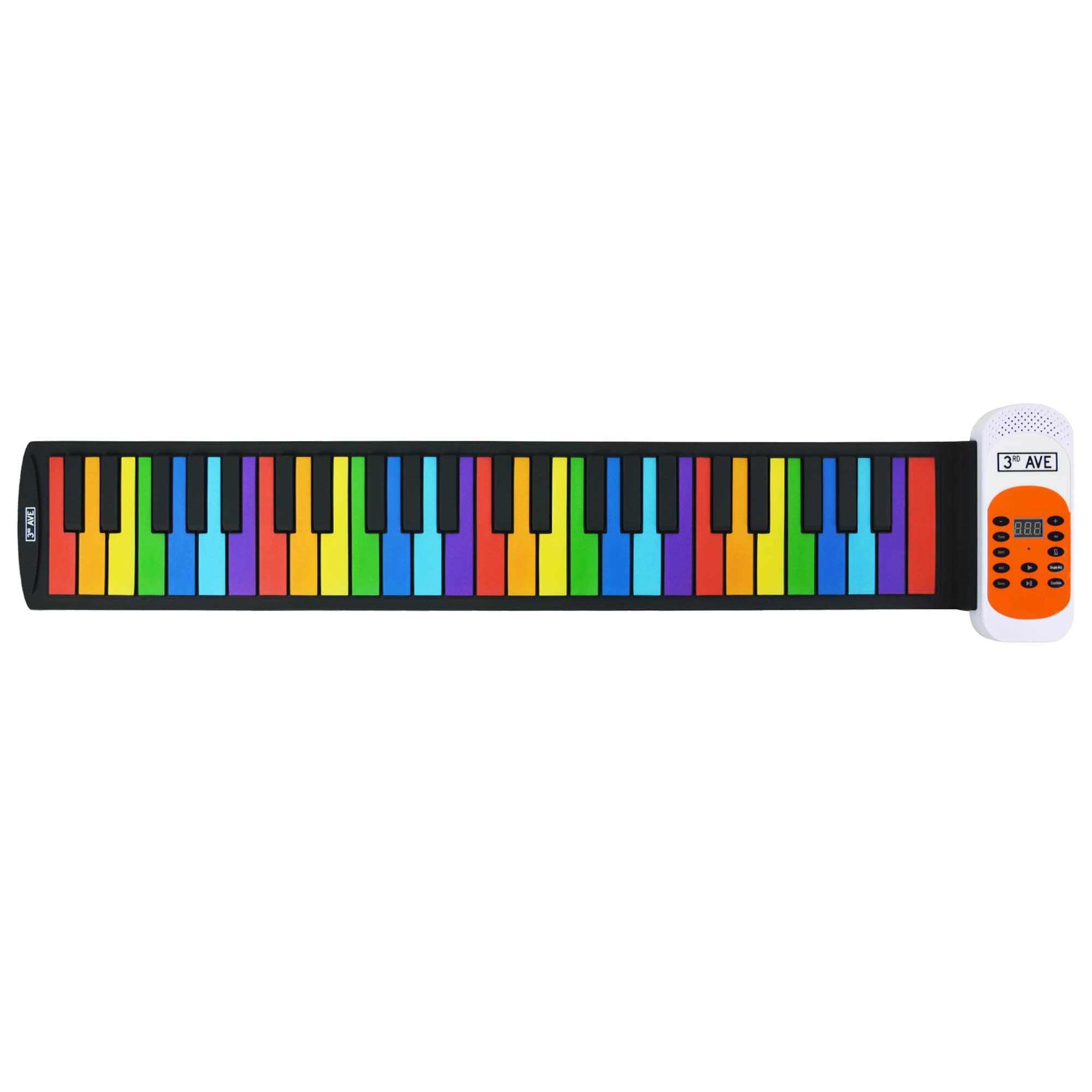 49 Key Rainbow Soft Touch Roll Up Piano Keyboard for Beginners with Built-In Speaker