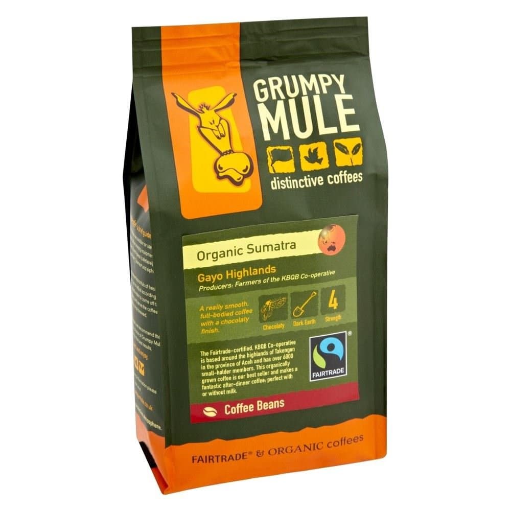 Organic Sumatra Fairtrade Coffee Beans (227g) - Pack of 6