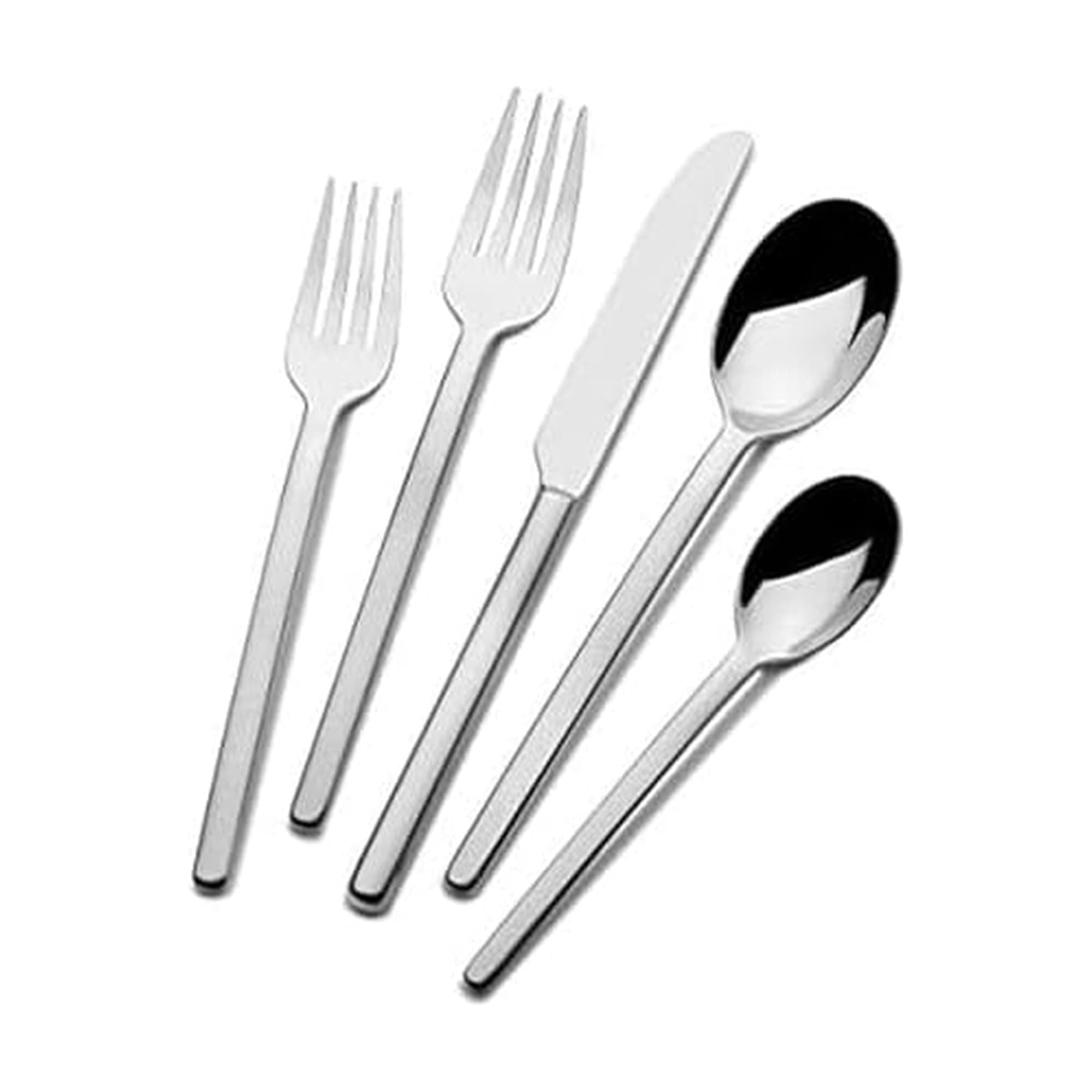 - Zena Flatware Service for 8, 45 Piece Set, 18/0 Stainless Steel, Silverware Set with Serving Utensils