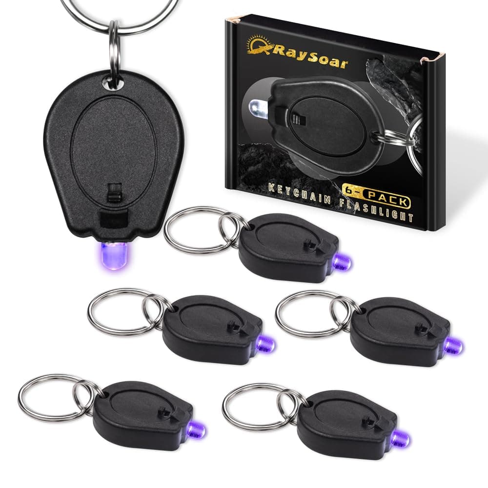6 Pack UV Light Keychain Flashlight