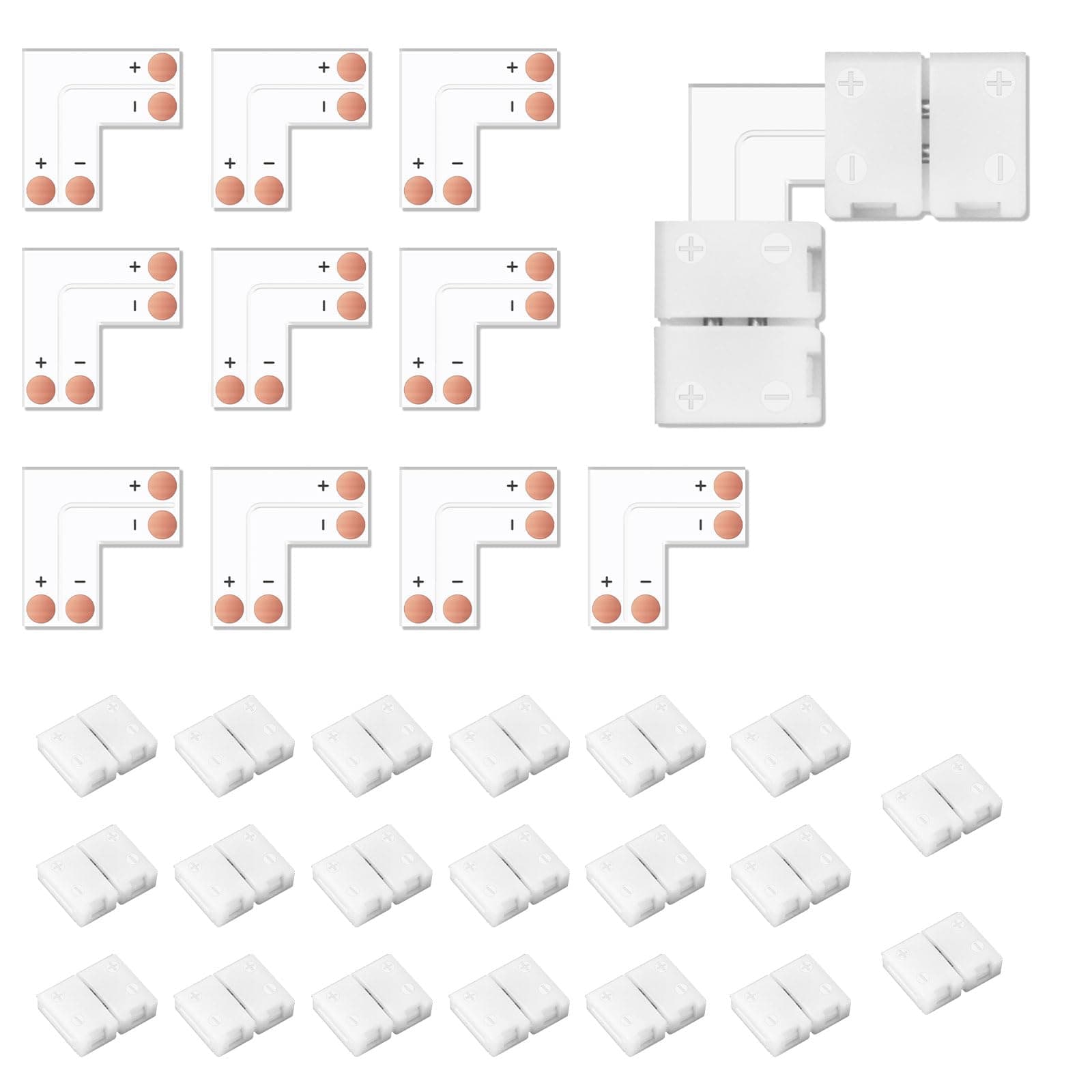 VIPMOON  8mm 2pin L-Shape LED Strip Connector