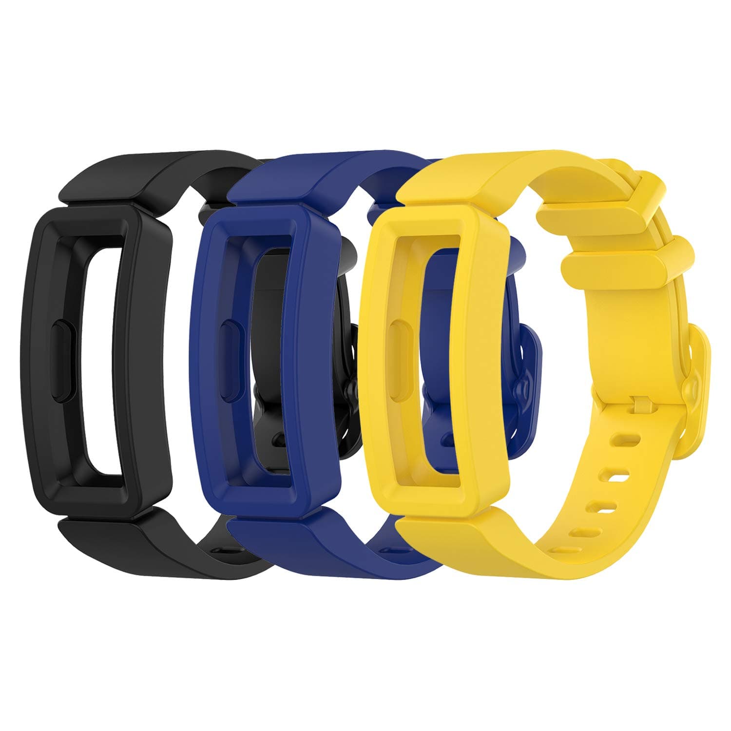 3-Pack Bands Compatible with Fitbit Ace 2 Strap for Kids (Black, Night Sky, Neon Yellow)