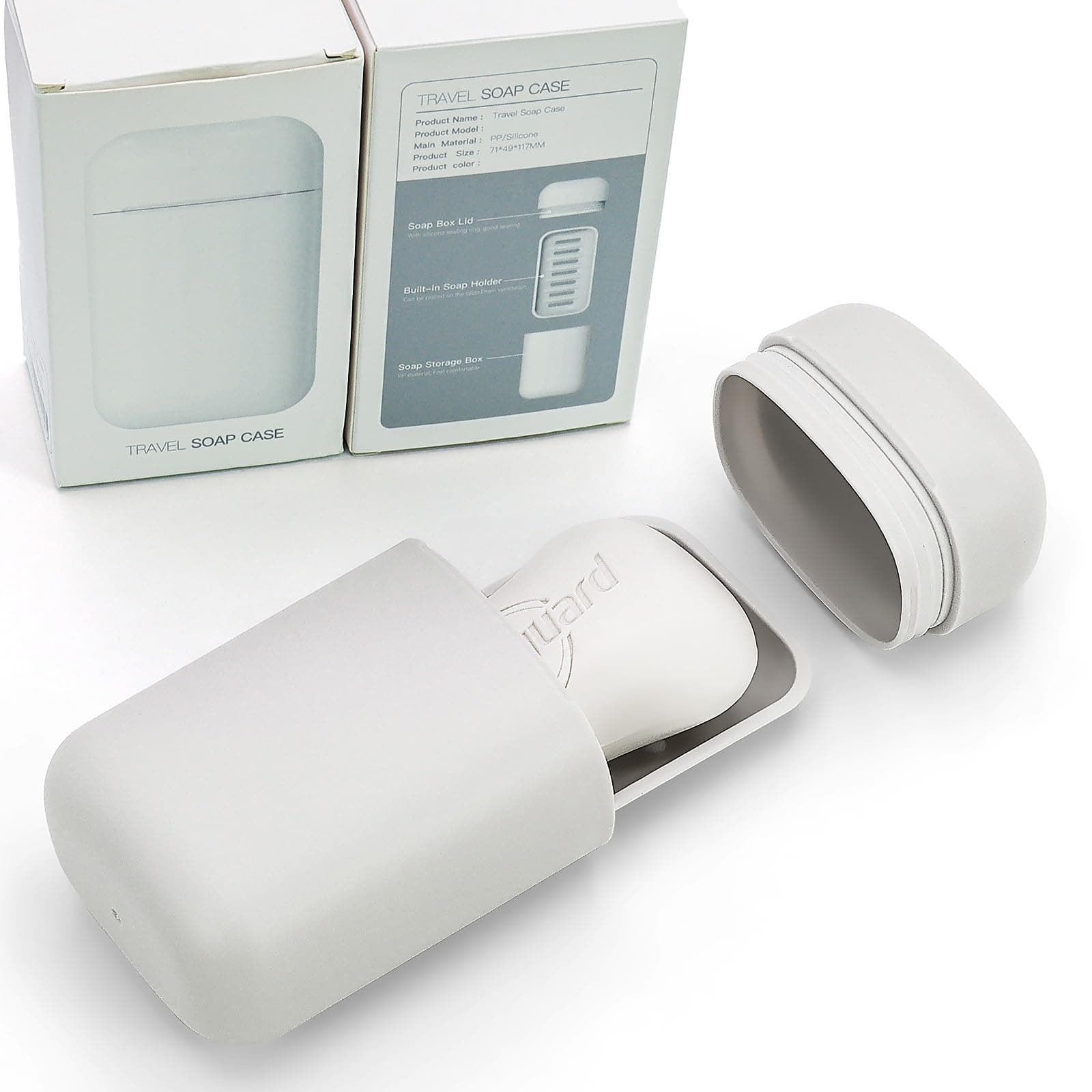 AIDIMMING Leak Proof Travel Soap Case with Draining Layer, Portable Soap Container for One Regular Bar Soap, Shatter-Proof Soap Holder for Traveling,Camping,Gym,Outdoor,Compact Bar Soap Caddy (Gray)