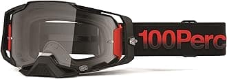 100% Armega Tzar Cycling Goggles, Red/Black, Clear Lens