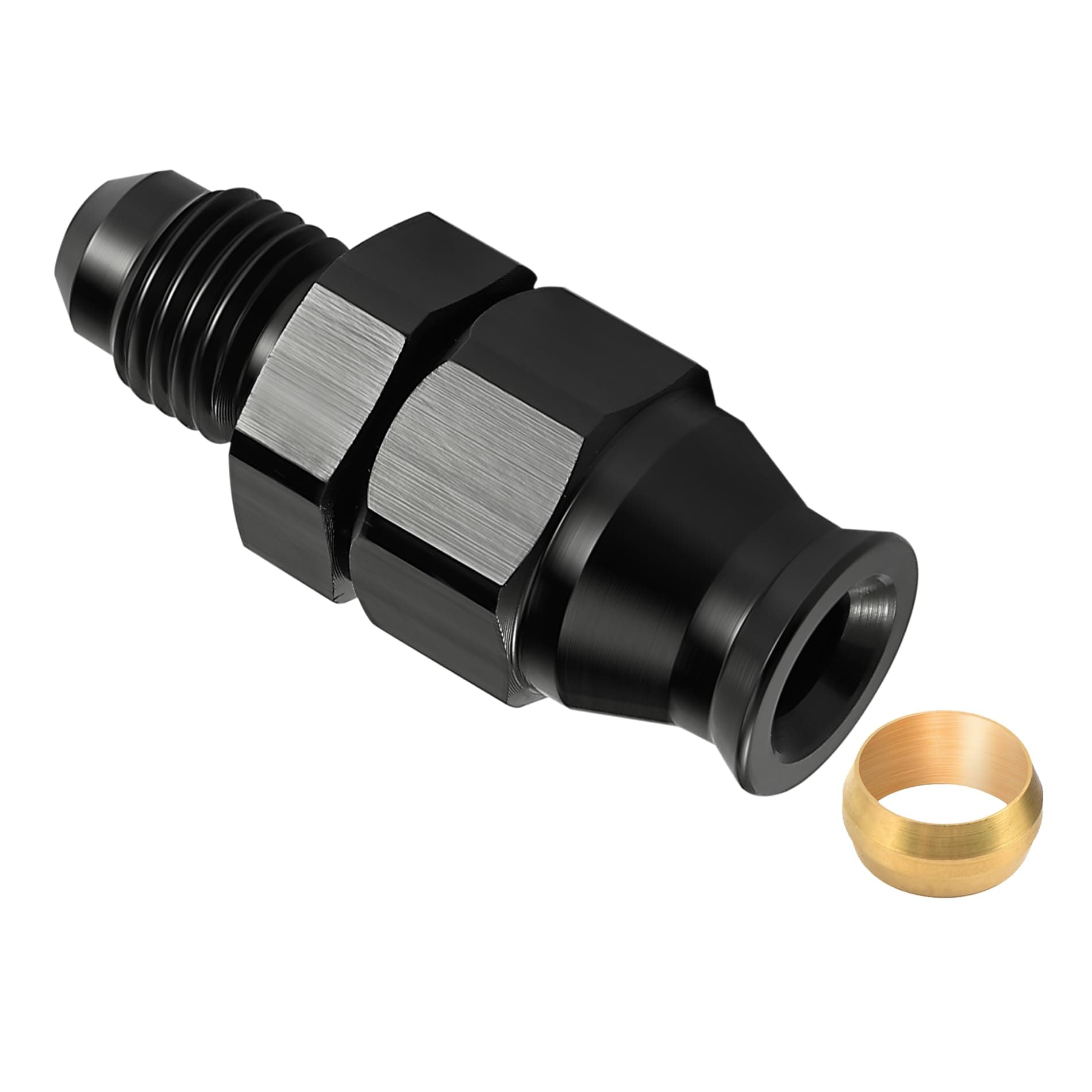 EVIL ENERGY 6AN Male to 5/16" Hardline Compression Fitting Adapter Aluminum Black