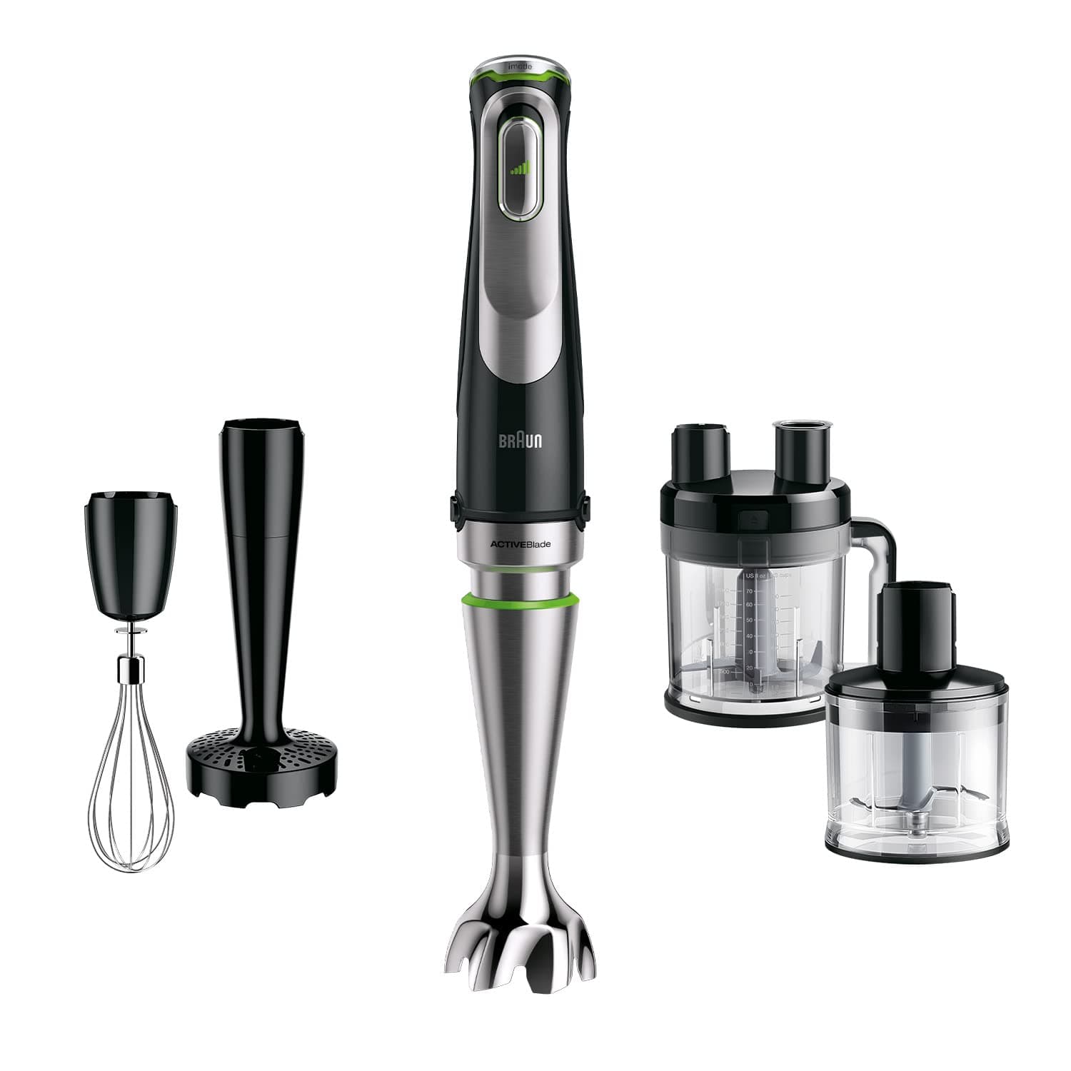 MultiQuick 9 Hand Blender, Mixer, XL Food Processor, Active PowerDrive Technology, Multifunctional Bowl with 0.6L Capacity, 1200W, MQ9187XLI, Black