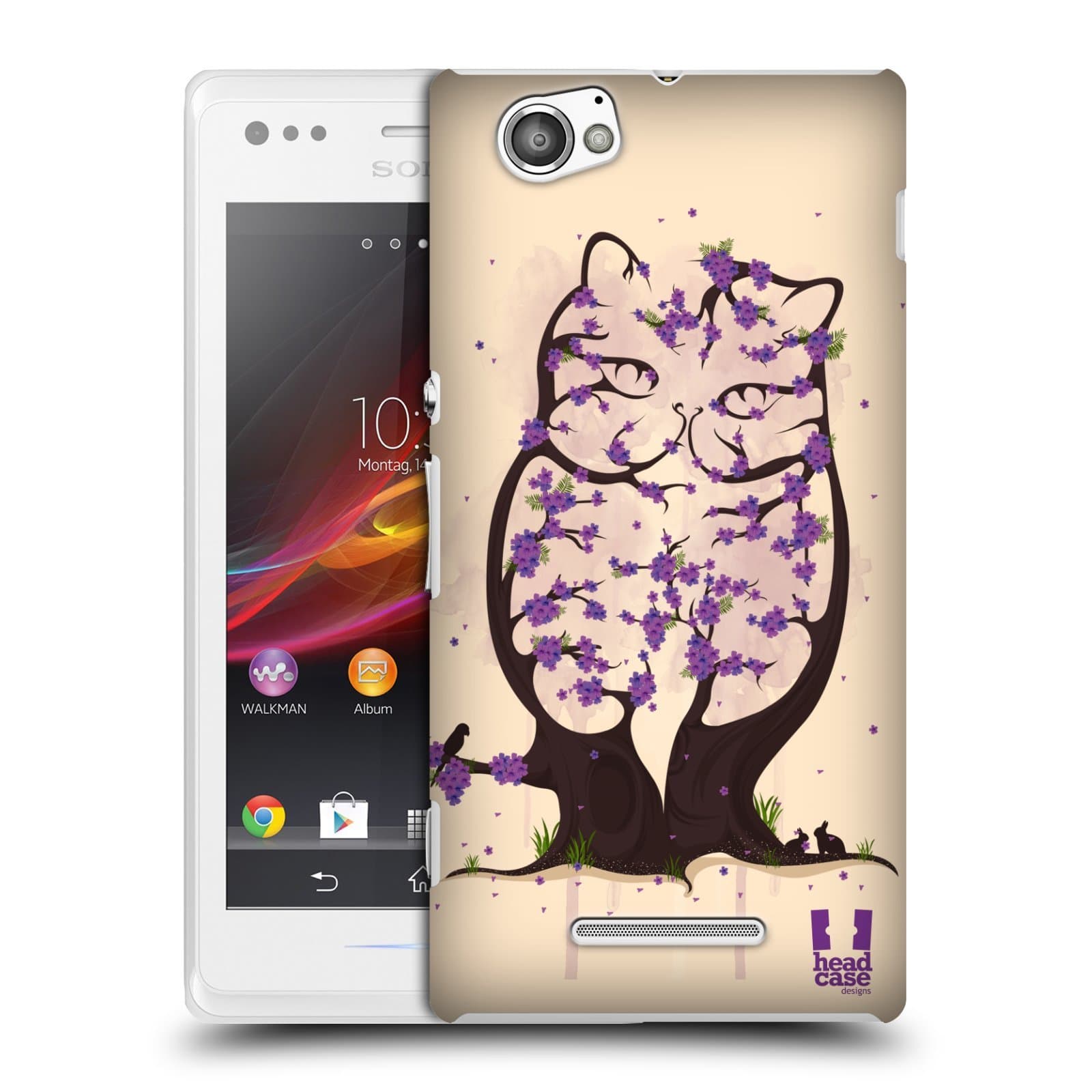 Head Case DesignsJacaranda Cat Wildlife In Bloom Hard Back Case Compatible With Sony Xperia M/M Dual