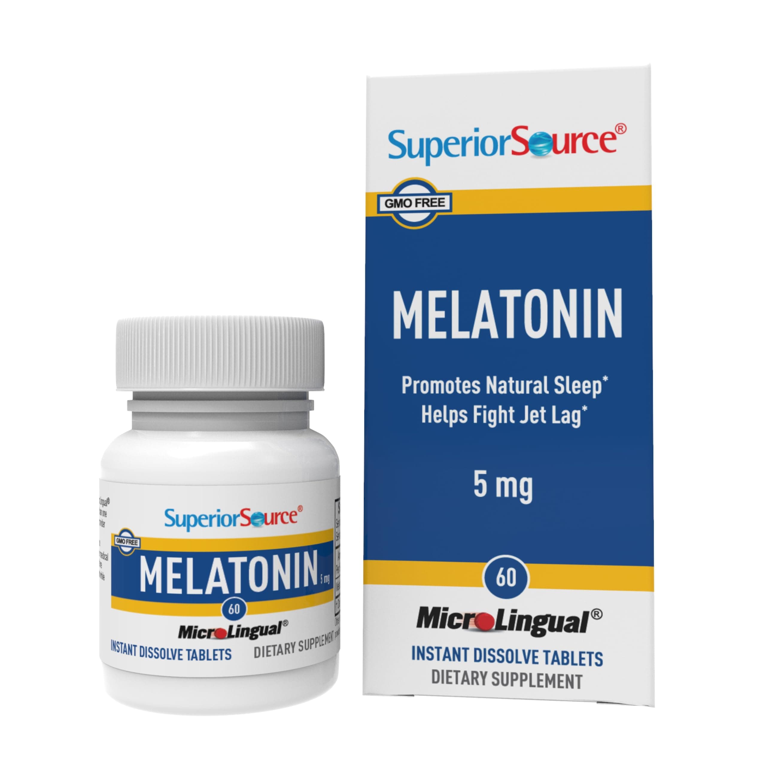 Superior Source Melatonin 5 mg - Healthy Sleep Support Supplement for Adults - Melatonin Formula with Chamomile Aids Relaxation & Restful Sleep - 60 Sublingual Dissolving Tablets