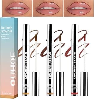 3Pcs Removable Lip Liner, Detachable Lip Liner, Peel Off Lip Liners Tattoo, Peel off Lips Stain Plumps Up Lips Colour, Waterproof Long Lasting Non-fading Lips Contour Makeup Lipsticks for Women Girl