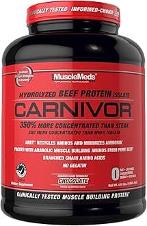 CARNIVOR Beef Protein Isolate Powder, Muscle Building, Recovery, Lactose Free, Sugar Free, Fat, Free, 23g Protein, Halal Certified, Chocolate, 56 Servings