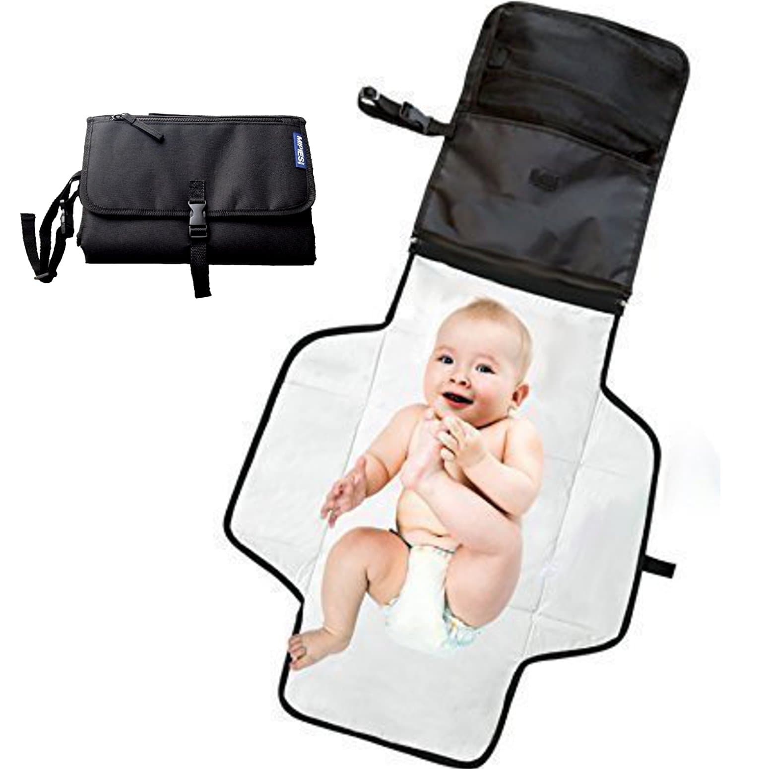 Portable changing mat ● Baby changing bag with Storage Pockets For easy diaper changes on the go ❤ Best Travel Baby Diaper Changing pad Kit ❤ Waterproof Diaper Changing Station Kit to Keep Baby Clean and Safe