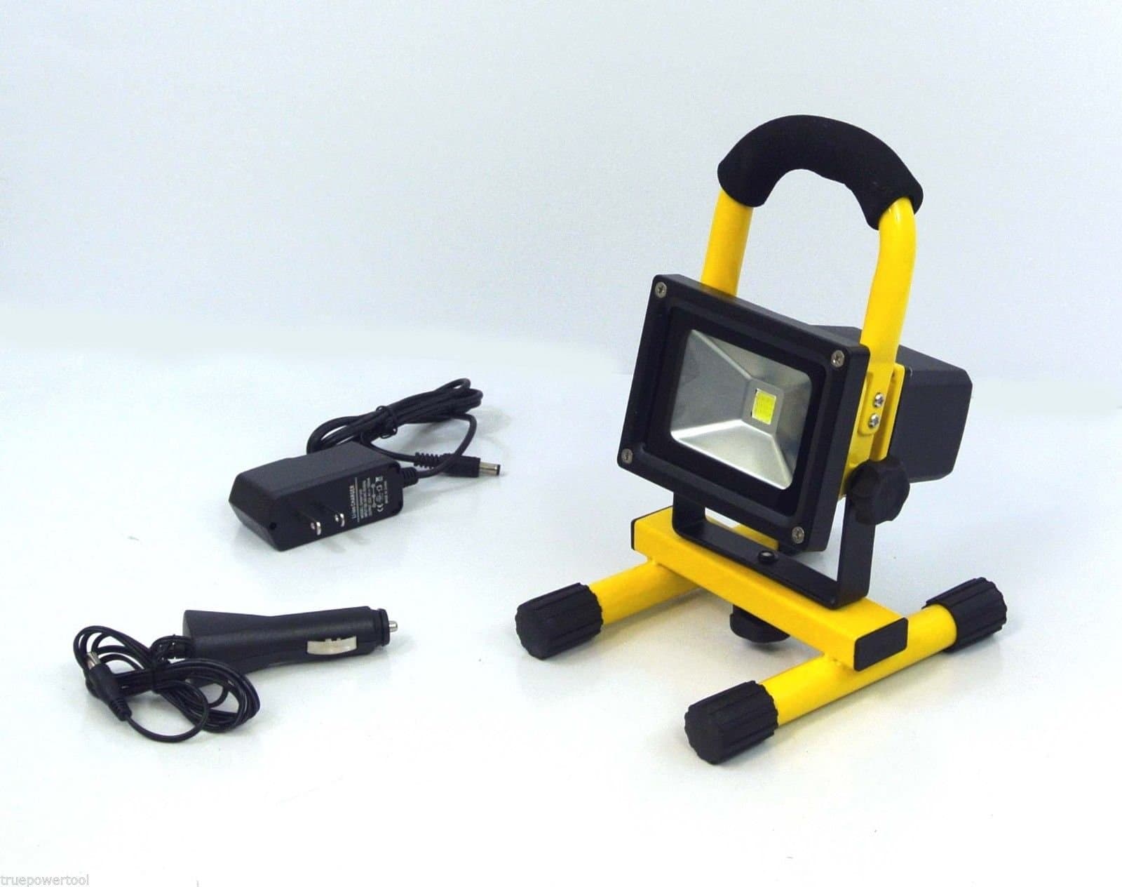 TruePower 30-3002 Portable 10W COB Type Super Bright LED Work Light Rechargeable Li-Ion Flood Light Lamp, Yellow