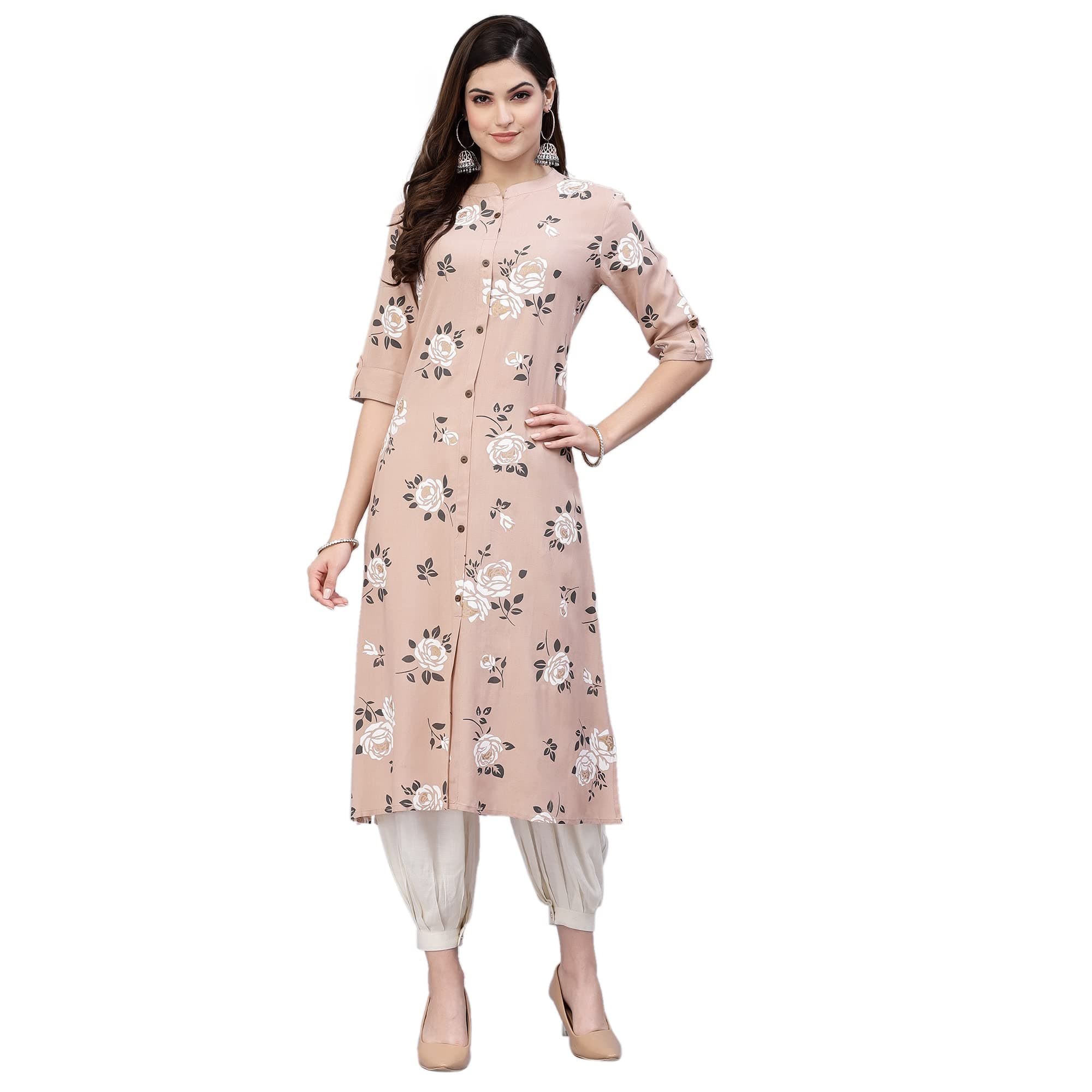 Stylum Women's Floral Printed Rayon A-Line Kurta