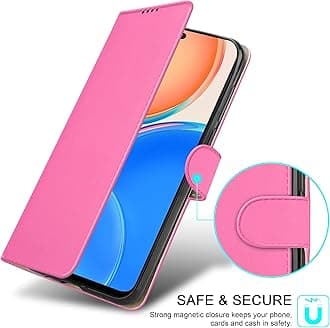 PIXFAB For Honor X8 5G / Honor X6 4G Leather Phone Case, Magnetic Closure Full Protection Book Folio Design, Wallet Case Cover [Card Slots] and [Kickstand] For Honor X8 5G / X6 4G - Pink