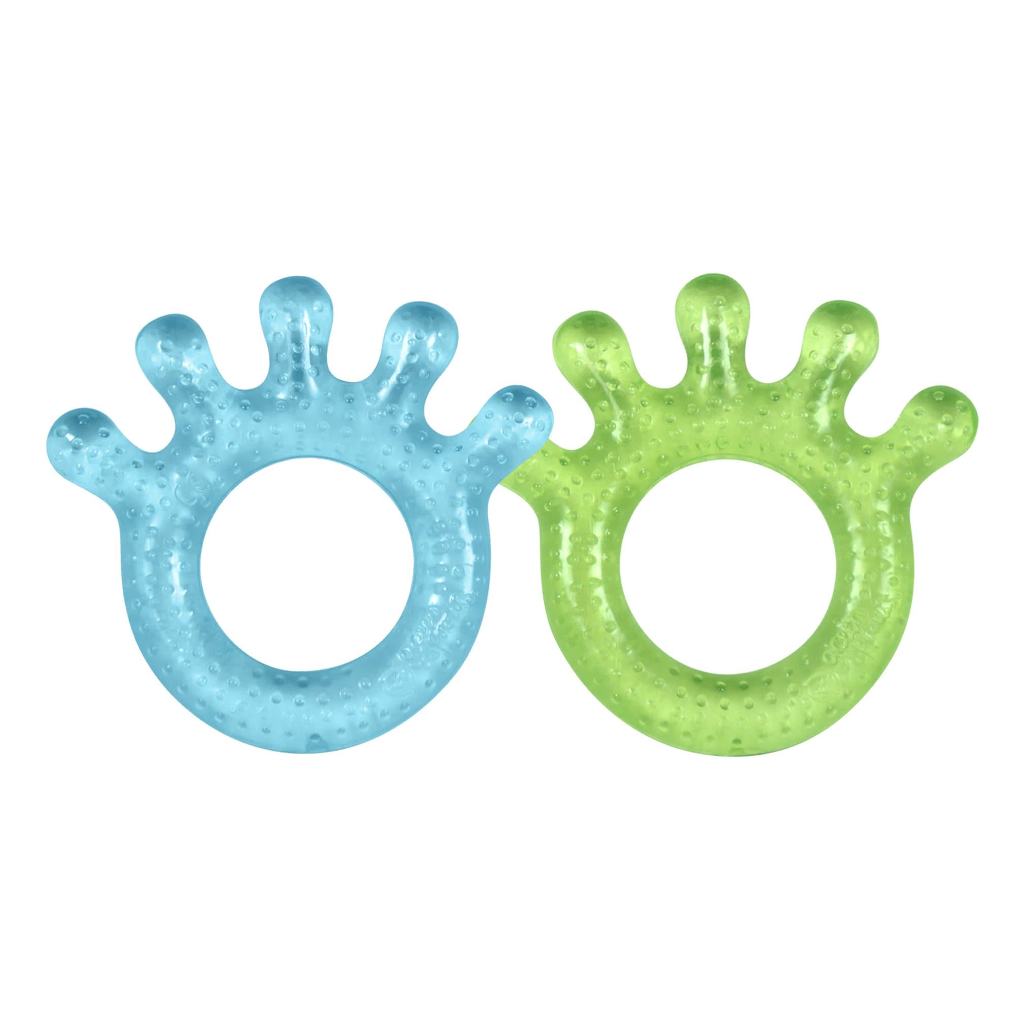 Green Sprouts Cooling Teether (2 Pack) Soothes Gums & Promotes Healthy Oral Development Safer Plastic Filled with Sterilized Water, Chill for Extra Relief, Textured Surface to Massage Gums
