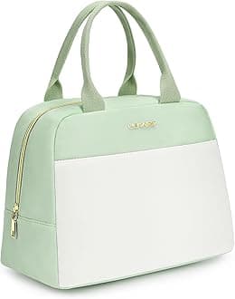 LOKASS Lunch Bag for Women-Insulated Adults Lunch Box with Front Pocket- Small Cute Lunch Tote for Work-Reusable Cooler Bag for Office Picnic Beach or Travel (Light Green)