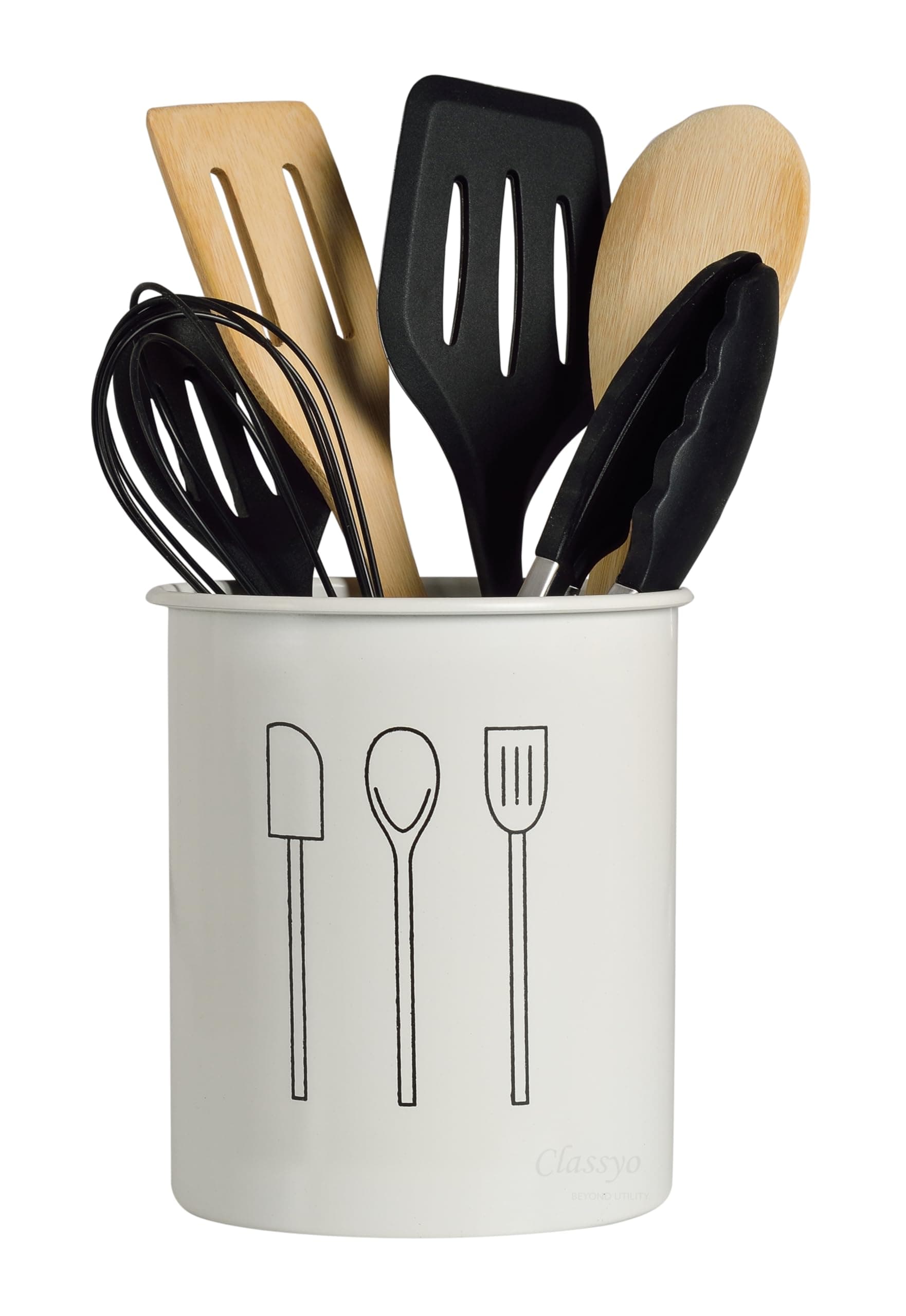 Spatula Holder for Kitchen, Ladle/Serving Spoon Stand for Kitchen- Cutlery Holder, Spoon Holder, Cutlery Stand (Ivory)