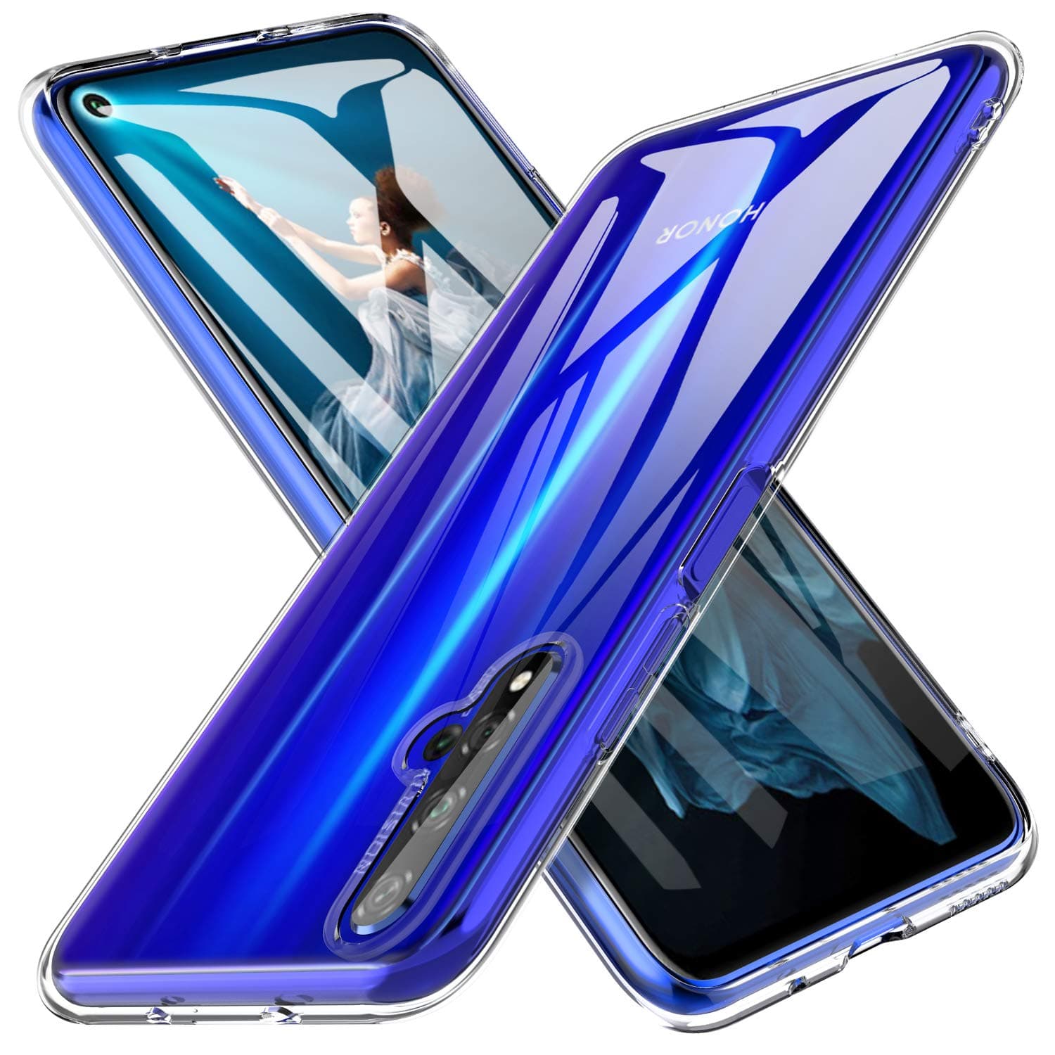 for Honor 20 Case,for Huawei nova 5T Case Crystal Clear,Ultra-thin Soft TPU Cover Anti Slip with Scratch Resistant for Honor 20 /Huawei nova 5T Smartphone.Clear