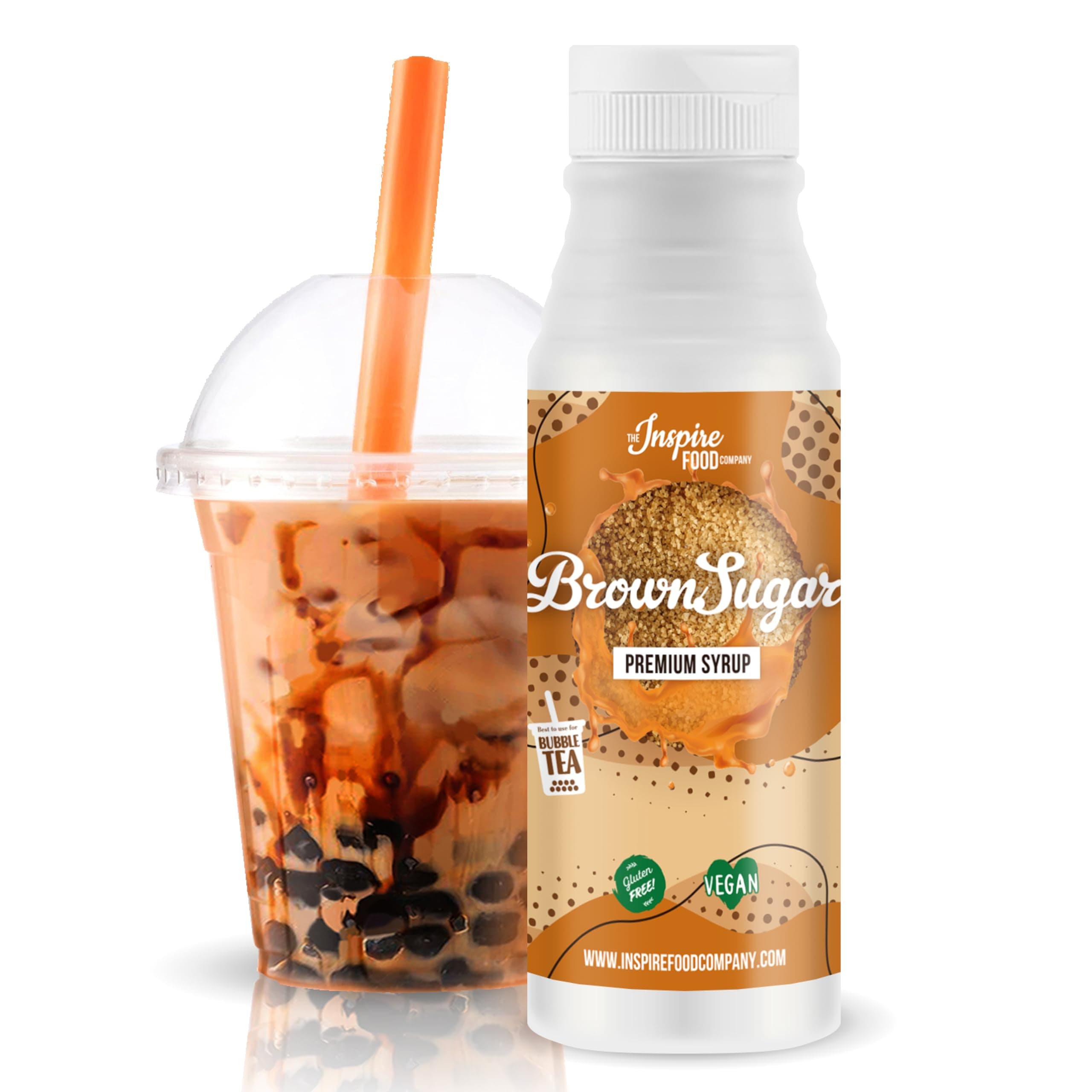 Fruit Syrup for Bubble Tea Mix - 300 ml - Brown Sugar - No Artificial Colors - 100% Vegan & Glutenfree