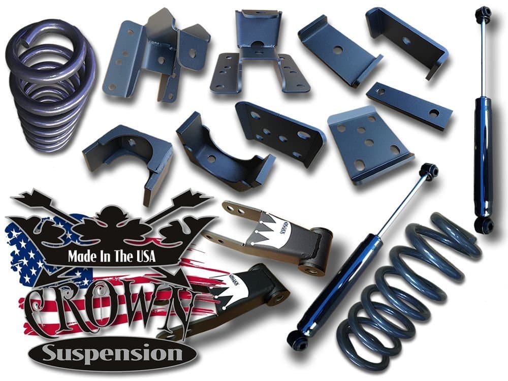 Crown Suspension Lowering Kit 2007-2017 Chevy Silverado 1500 , GMC Sierra 1500 2/4 Drop Kit 2" Drop Coils W/ 4" Rear Flip Kit