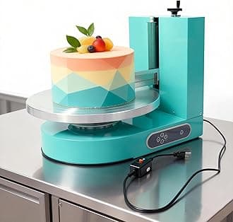 Cake Decorating Coating Machine 110-220V, Electric Cream Spreading Machine Applicable 4-12in Cakes, 60-320rpm Adjustable Birthday Cake Cream Smooth Coating Decoration Tool (Green)